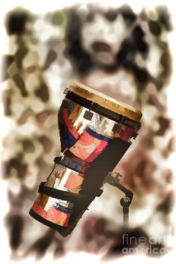 Rock And Roll Painting - Africa Culture Drum Djembe Painting in Color 3237.02 by M K Miller