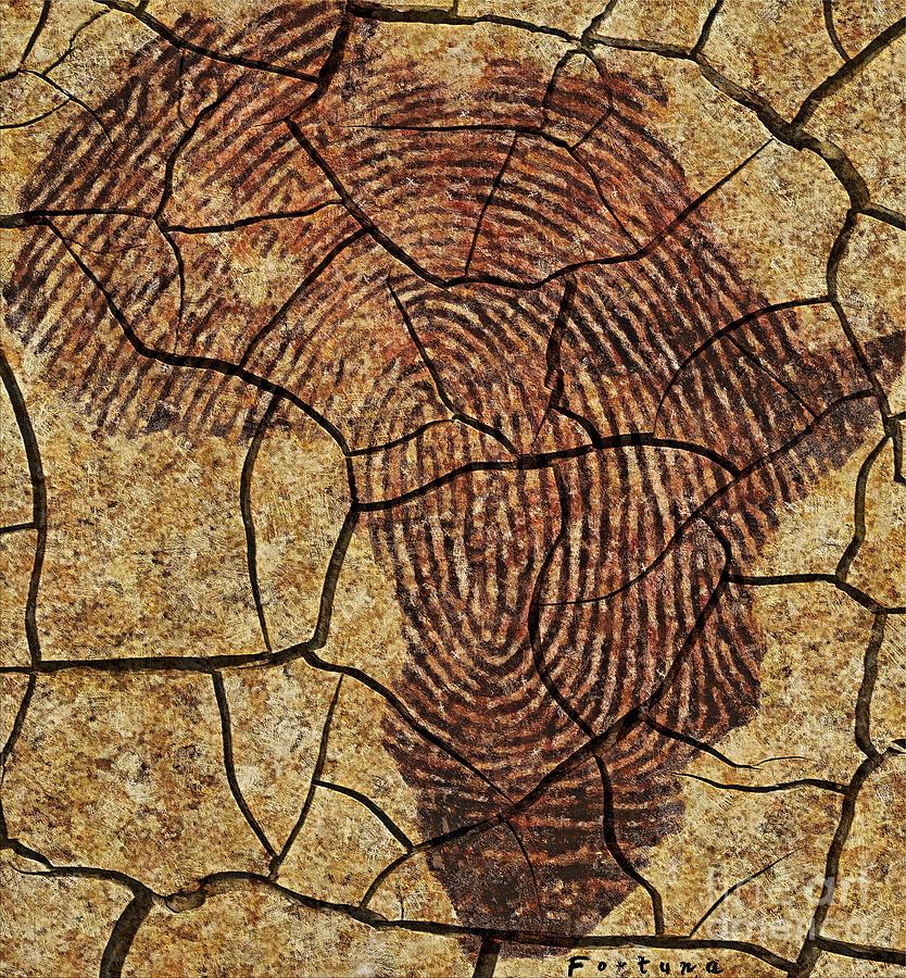 Map Mixed Media - Africa II - rock art by Dragica  Micki Fortuna