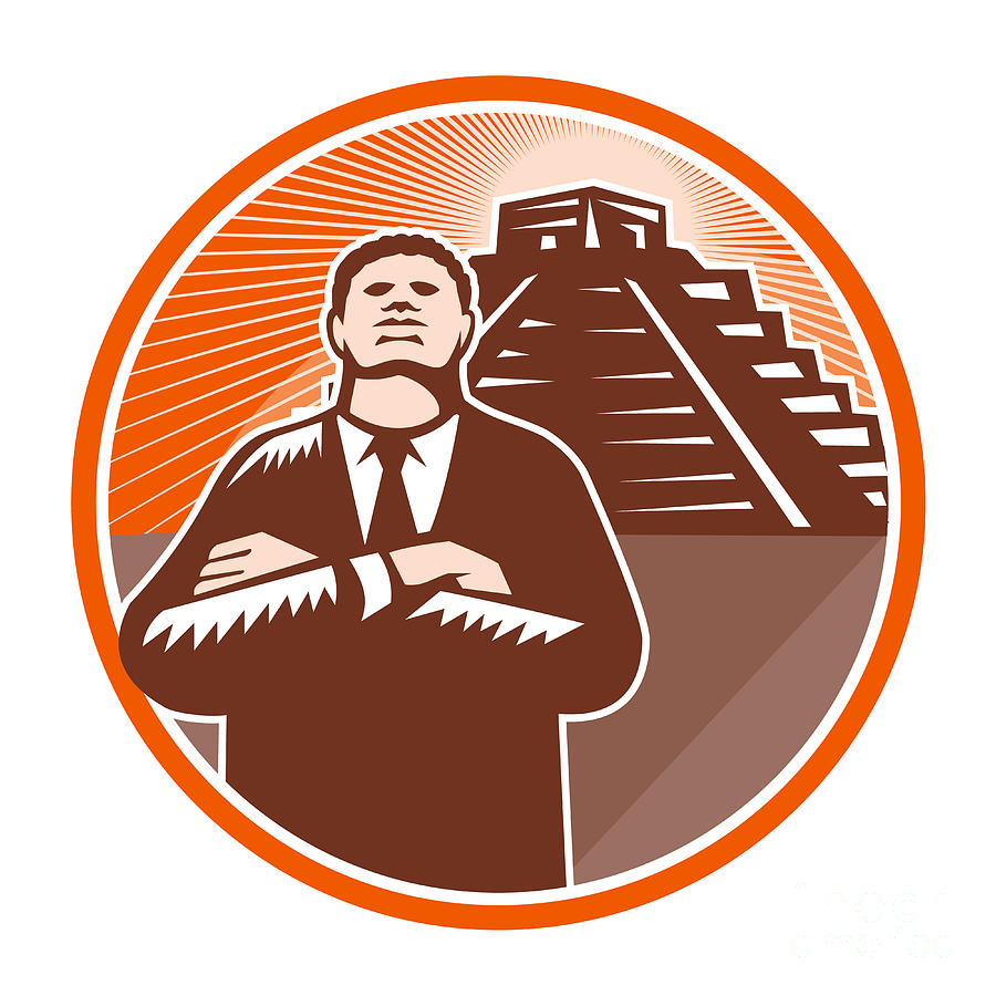 African-american Digital Art - African American Businessman Protect Pyramid by Aloysius Patrimonio