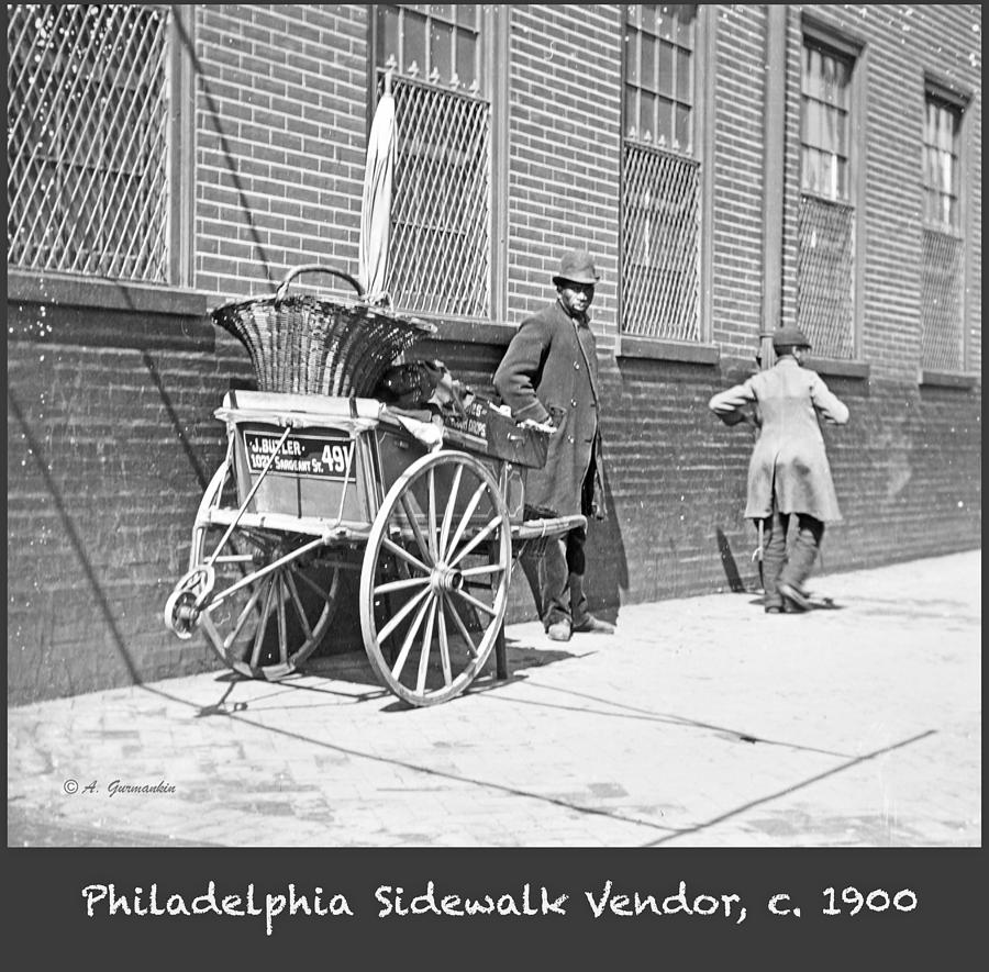 African American Street Vendor Philadelphia c 1900 Photograph by A Macarthur Gurmankin