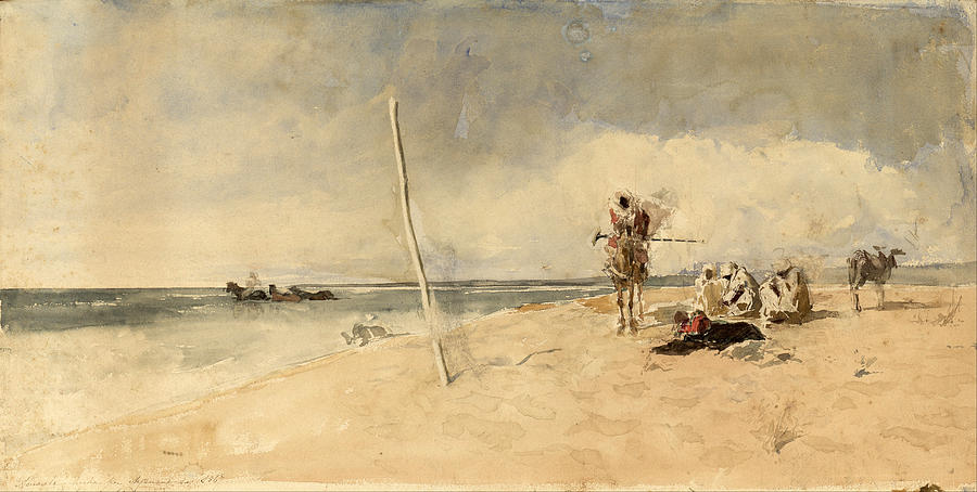 African beach Drawing by Maria Fortuny