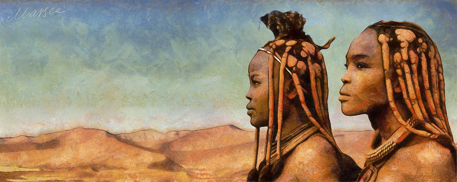 Desert Painting - African Beauty by Marina Likholat
