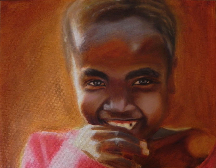 African child Painting by Kira Rubtsova - Fine Art America