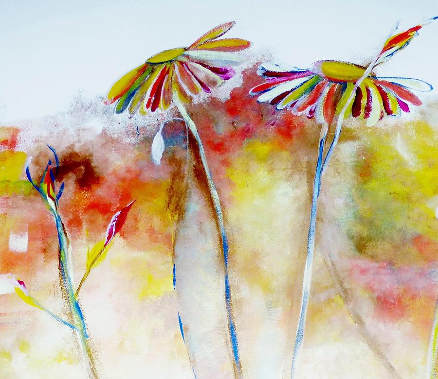 African Daisy Abstract Painting by Lisa Kaiser