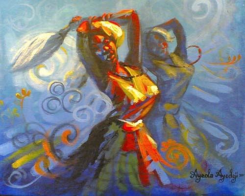 Ayodeji Painting - African Dancer by Ayodeji Ayeola