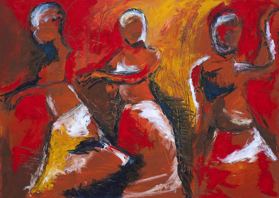 African dancers Drawing by Claudiad