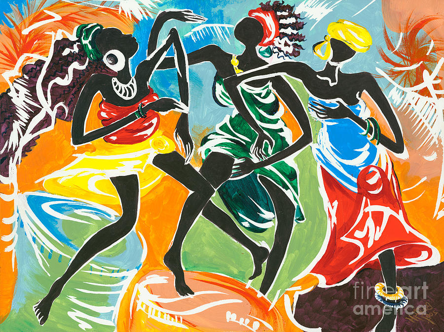 African Dancers No. 3 Painting by Elisabeta Hermann - Fine Art America