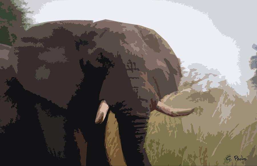 African Elephant Painting by George Pedro