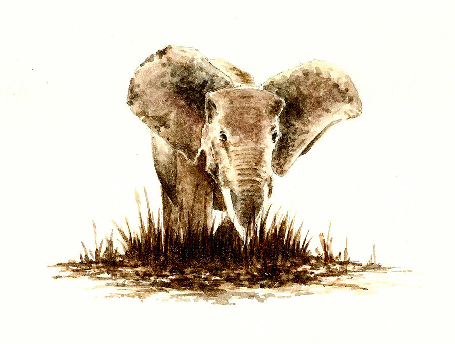 African Elephant Number 2 Painting