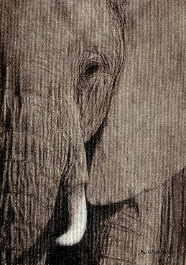 African Elephant Painting Painting by Rachel Stribbling