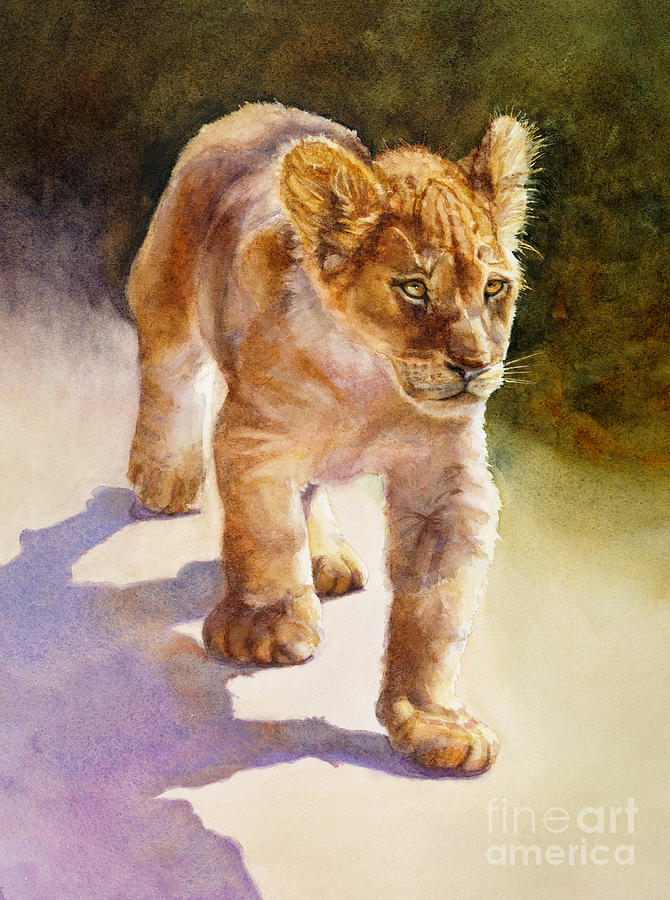 African Lion Cub Painting by Bonnie Rinier