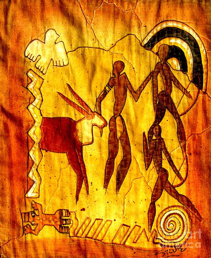 African Rock Painting Painting by Sylvie Heasman