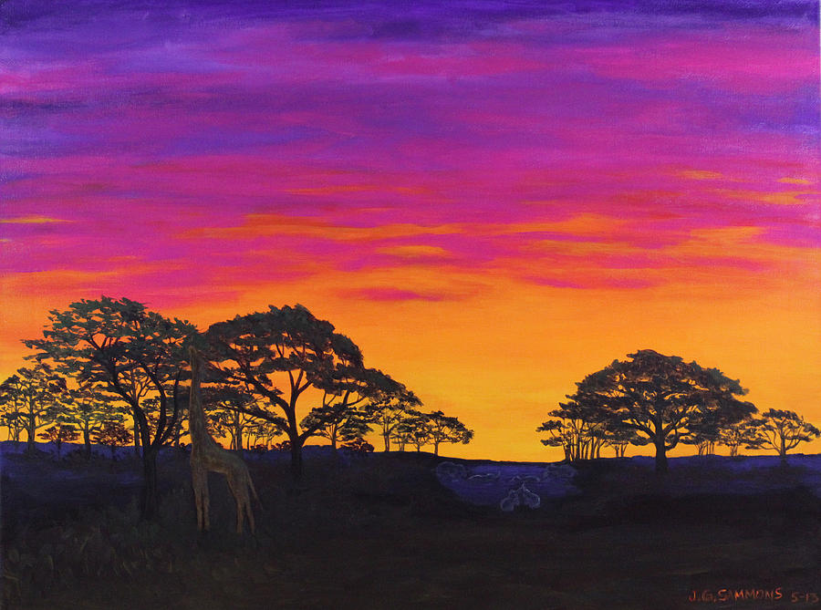 African Sky Painting by Janet Greer Sammons