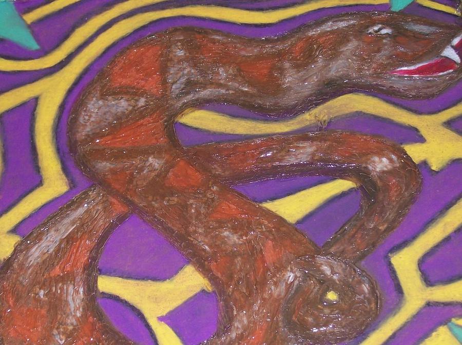 Paleolithic Painting - African Snake Diety by Jonathon Hansen