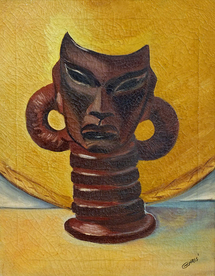 African Vase Statue Painting Painting by Duane McCullough