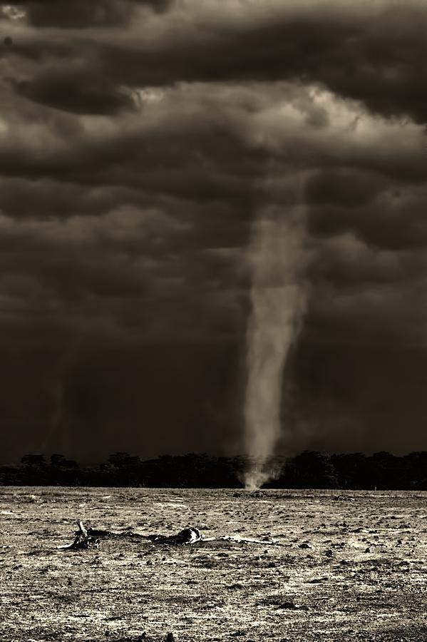 African Whirlwind Kenya In Black And White. Photograph by Amanda Stadther