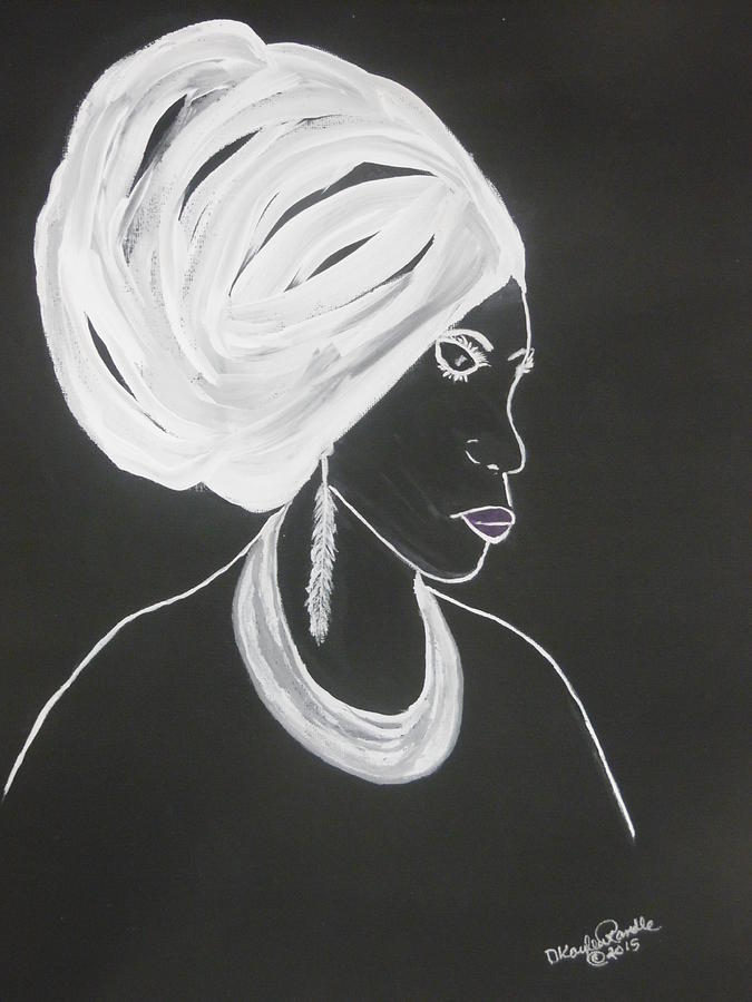 Designart ' Portrait of African American Woman With Turban III ' Modern  Canvas Wall Art Print - Walmart.com