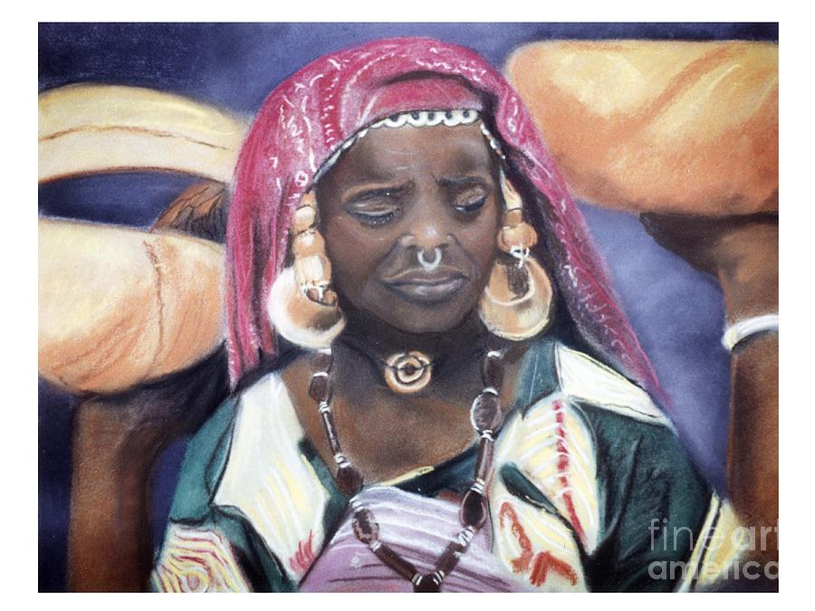 African Women Pastel - African Women Series-African Woman by JackieO Kelley African Women Pastel - African Women Series-African Woman by JackieO Kelley