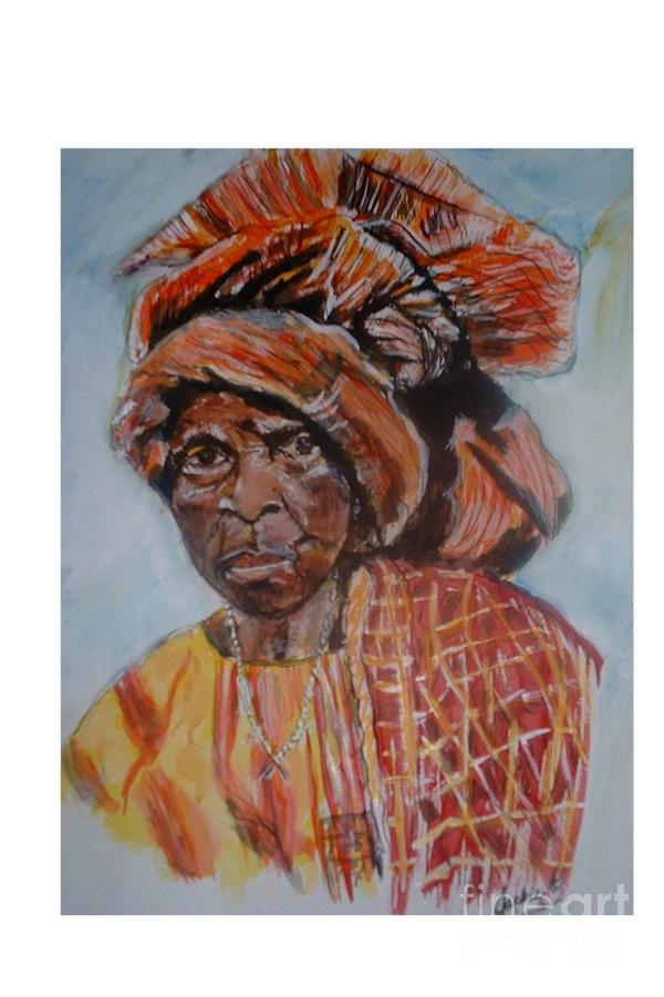 African Women Painting - African Women Series Yoruba Woman by JackieO Kelley African Women Painting - African Women Series Yoruba Woman by JackieO Kelley