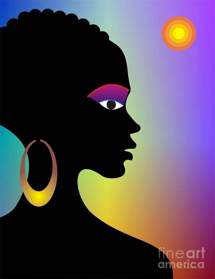 Portrait Digital Art - Afroette by Walter Neal