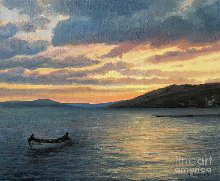 Nature Painting - After Fishing by Kiril Stanchev