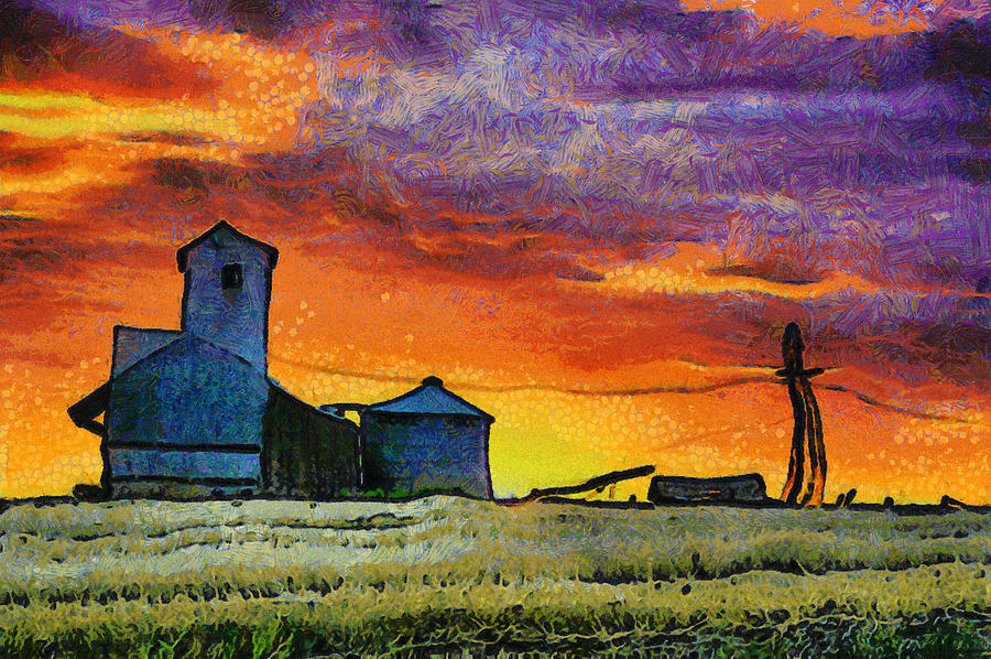 After Harvest - Digital Painting Photograph by Mark Kiver
