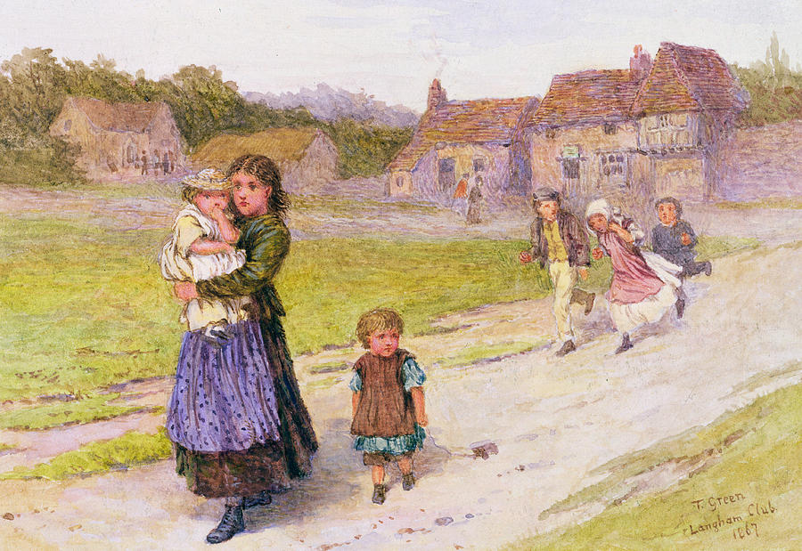 Cottage Painting - After School by Henry Towneley Green