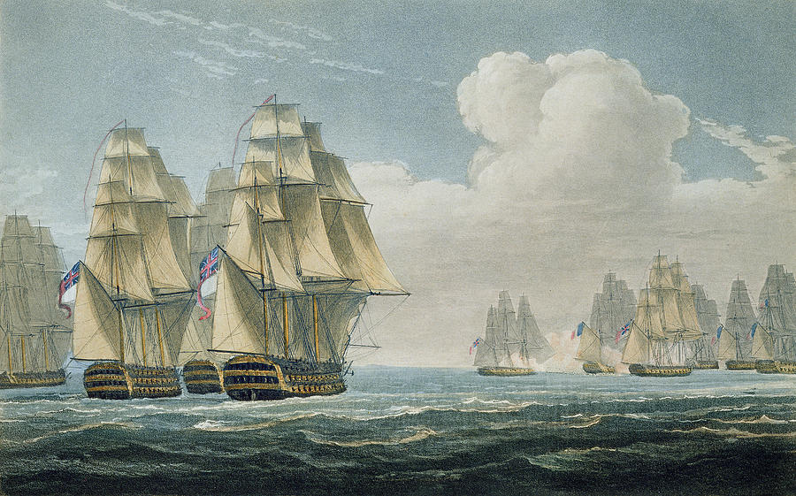 Thomas Whitcombe Painting - After the Battle of Trafalgar by Thomas Whitcombe