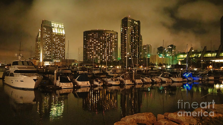 After the Concert San Diego Harbor from the Water Photograph by Angela Stanton