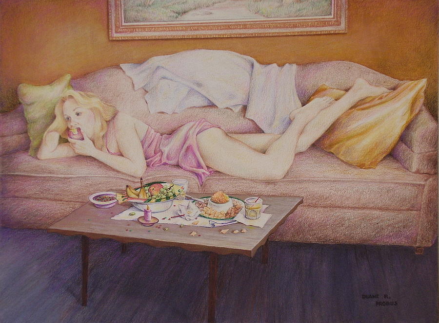 American Artist Drawing - Lucky Couch by Duane R Probus