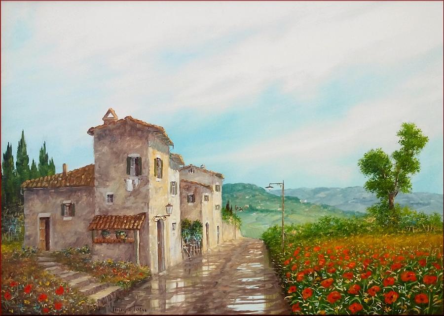 After The Rain  Tuscany Painting by Luciano Torsi