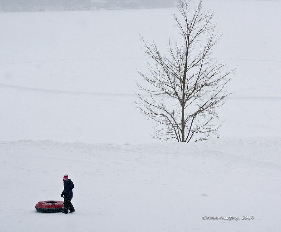 Winter Photograph - After the Snow Tube Ride by Ann Murphy