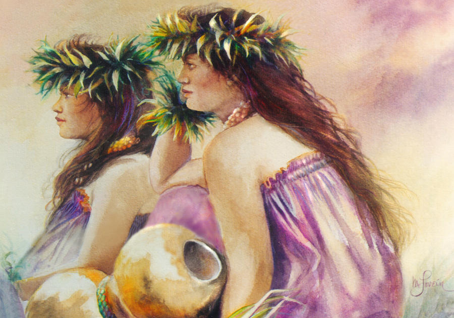After their Hula Painting by Mary Lovein
