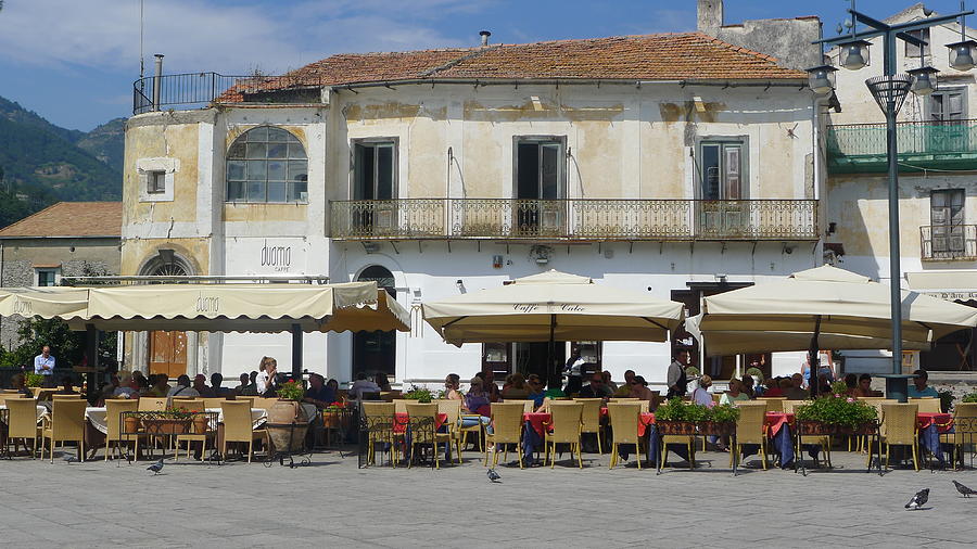 Afternoon cafe at the piazza  Photograph by Nora Boghossian