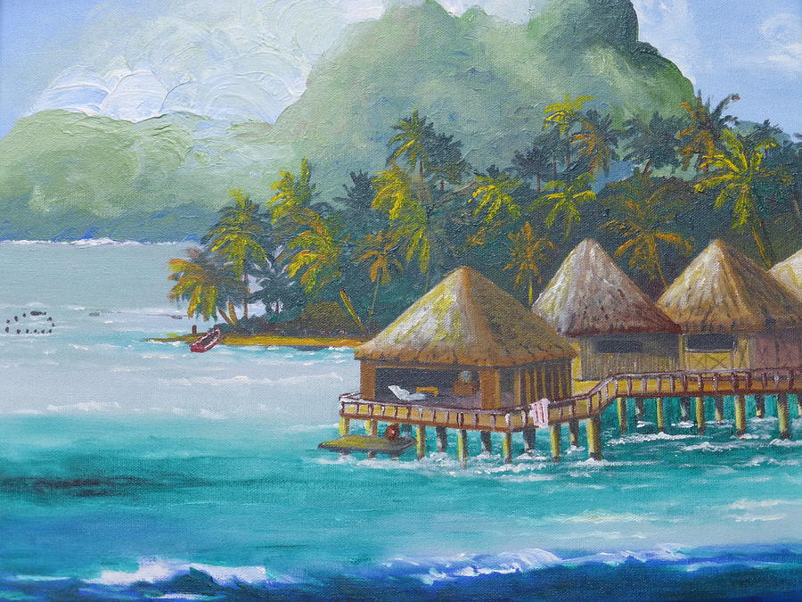 Mountain Painting - Afternoon in Bora Bora by Barbara Ebeling