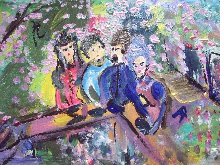 Afternoon in the garden Painting by Judith Desrosiers
