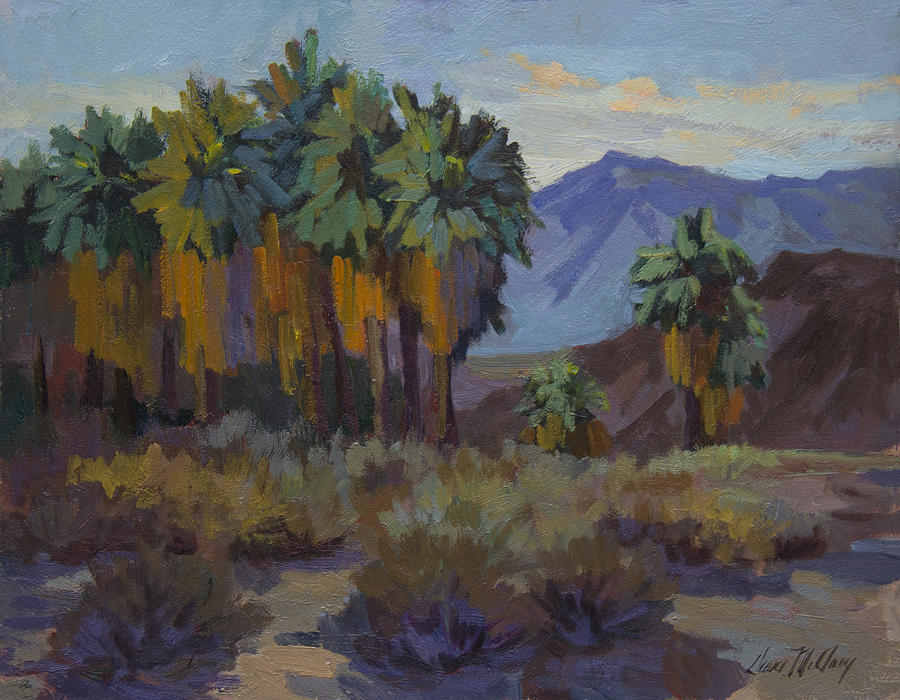 Afternoon Light at Thousand Palms Painting by Diane McClary