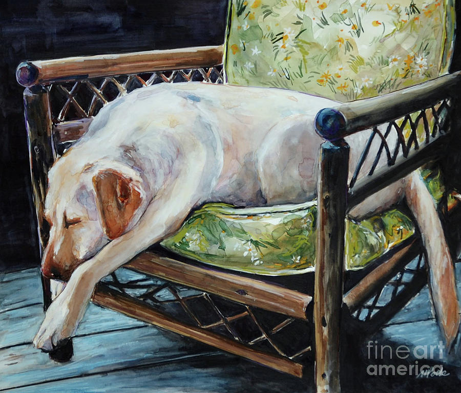 Dog Painting - Afternoon Nap by Molly Poole