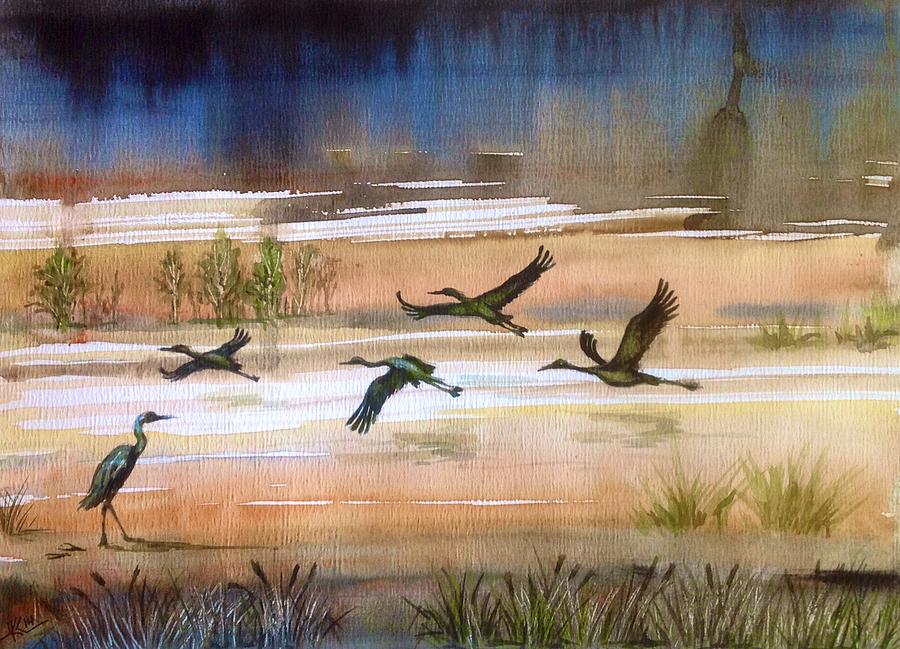 Afternoon near the pond Painting by Katerina Kovatcheva