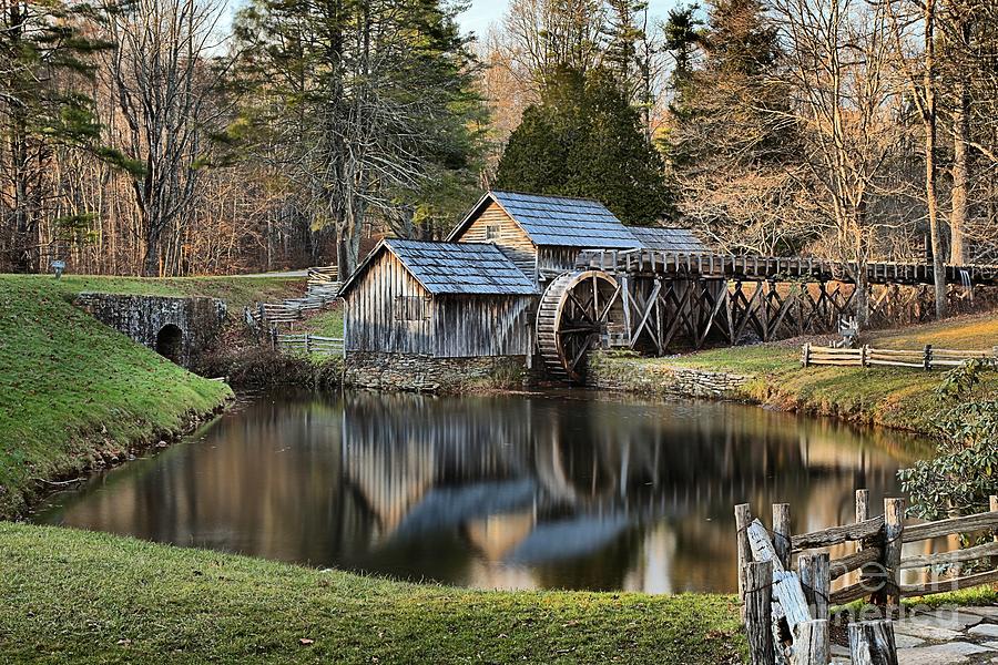 Afternoon Reflections Of Mabry Mill Photograph by Adam Jewell