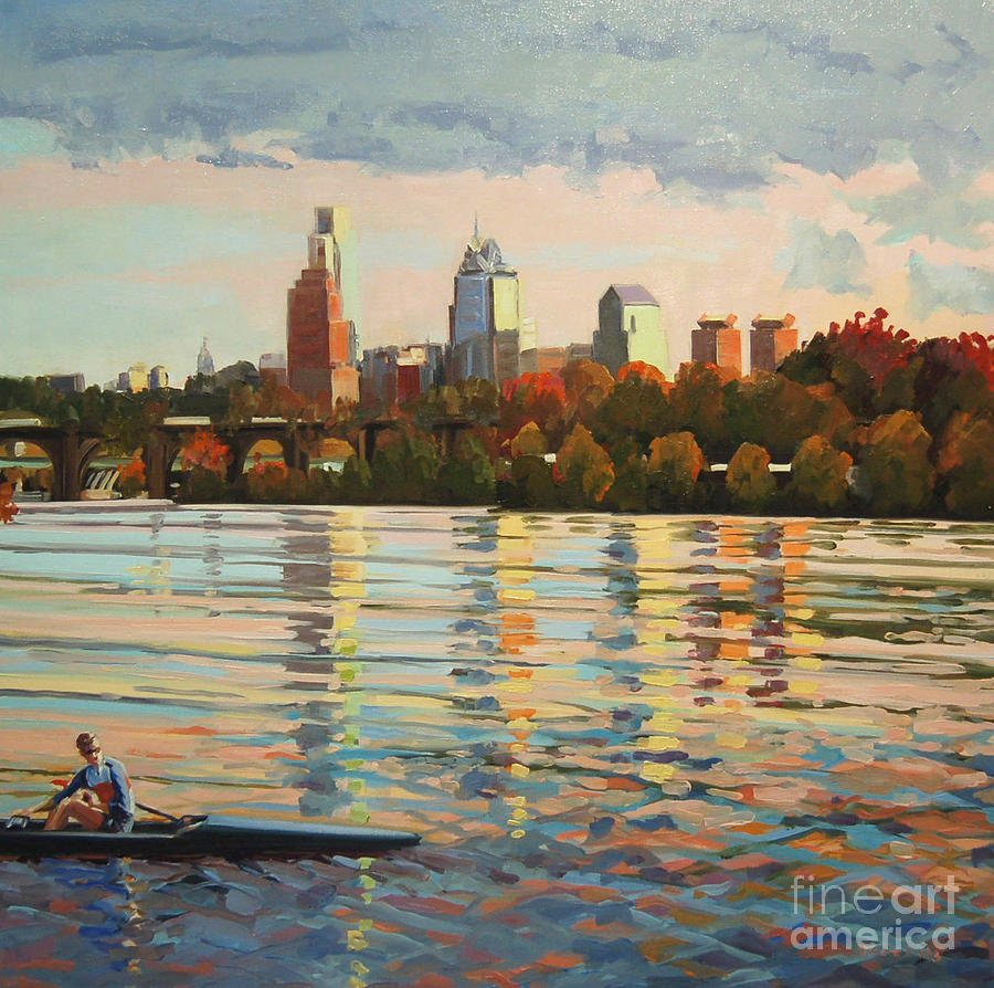 Afternoon Row Painting by Elaine Lisle - Fine Art America