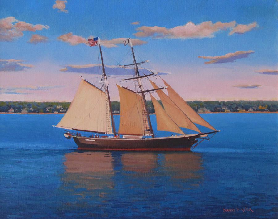 Sunset Painting - Afternoon Sail by Dianne Panarelli Miller