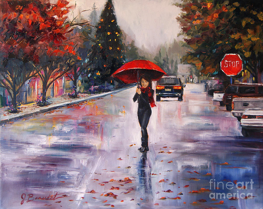 Fall Painting - Afternoon Stroll by Jennifer Beaudet