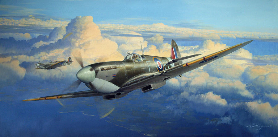 Spitfire Painting - Afternoon Sweep by Steven Heyen