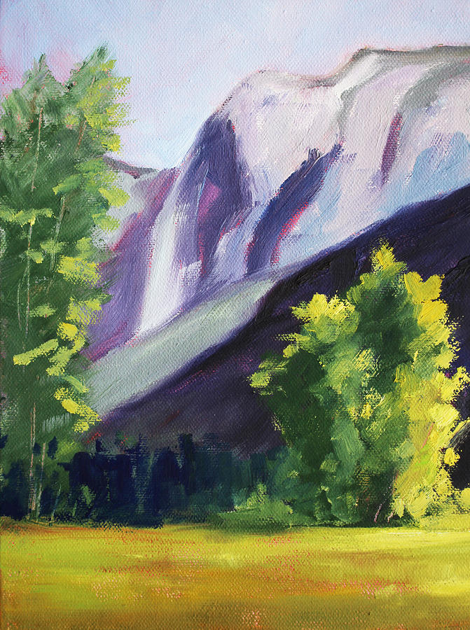 Against the Mountain Landscape Oil Painting Painting by Nancy Merkle