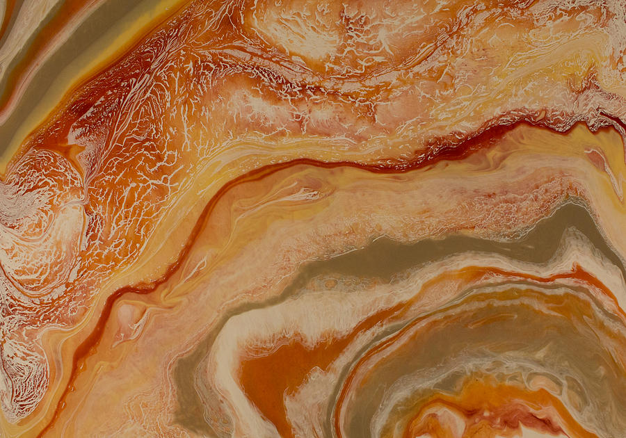 Poured Agate Painting 6 Cropped as a Warm Abstract Landscape Painting ...