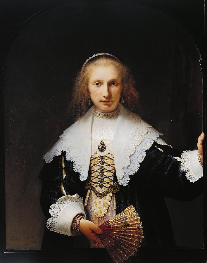 Rembrandt Painting - Agatha Bas by Rembrandt van Rijn
