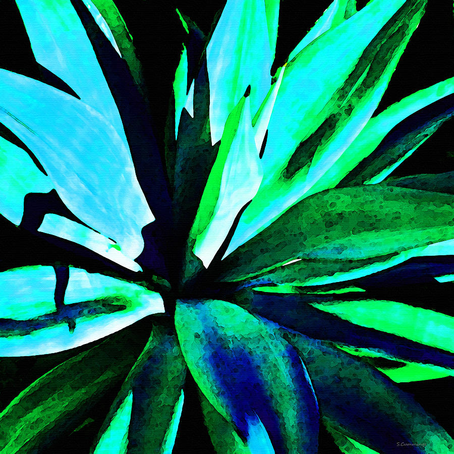 Agave - High Contrast Art By Sharon Cummings Painting by Sharon Cummings