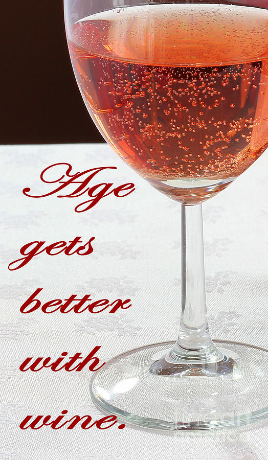 Age Gets Better With Wine - Humor - Dining Photograph by Barbara A Griffin
