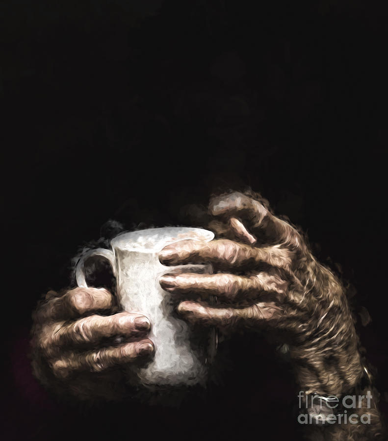Aged hands holding mug Photograph by Sheila Smart Fine Art Photography